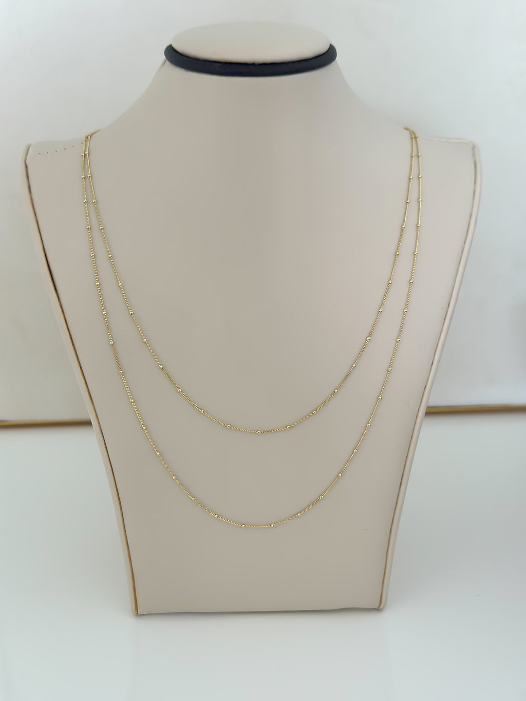 “Beaded Cuban” Chain – 14k Solid Gold