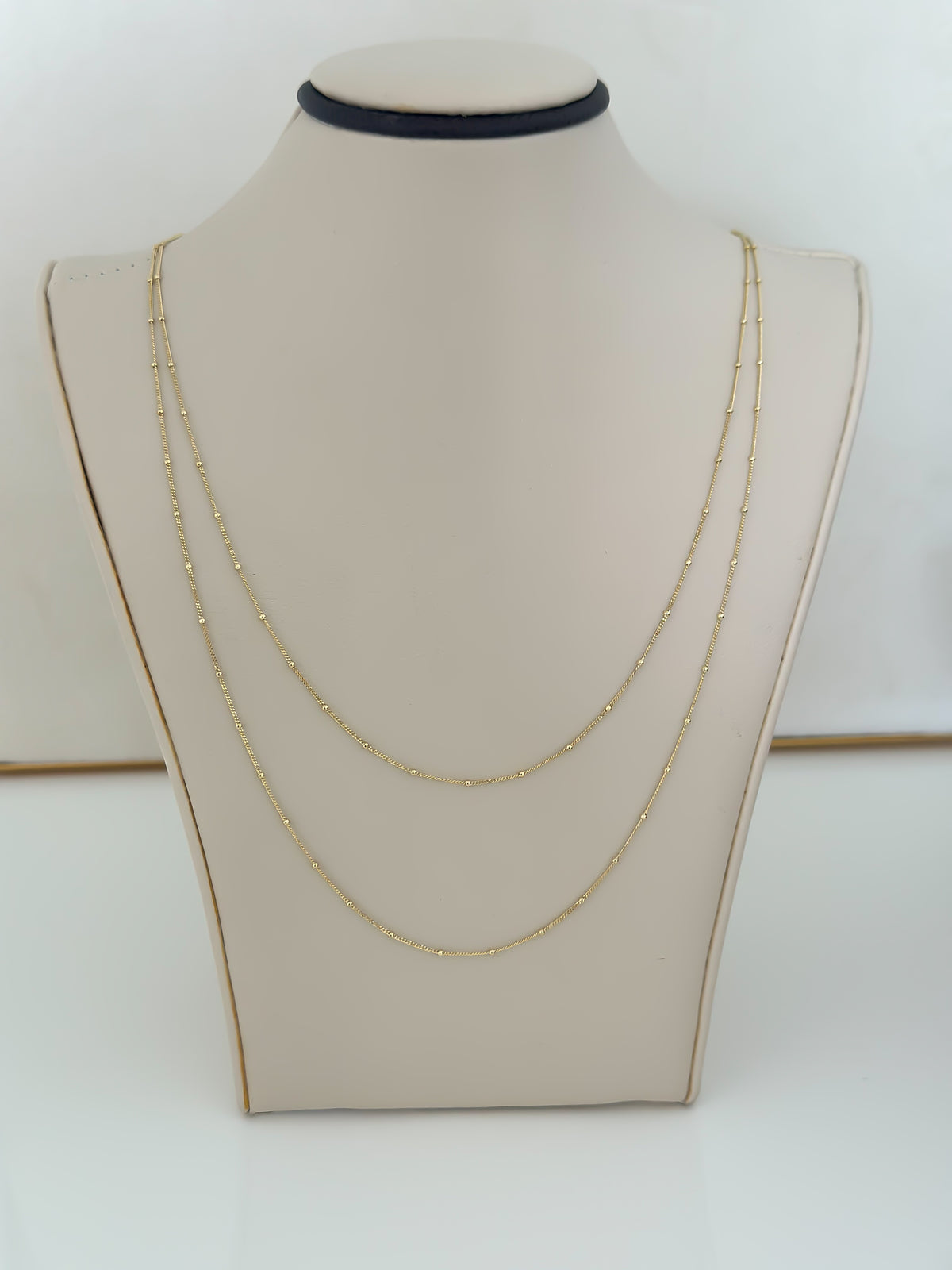 “Beaded Cuban” Chain – 14k Solid Gold