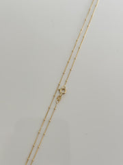 “Beaded Cuban” Chain – 14k Solid Gold