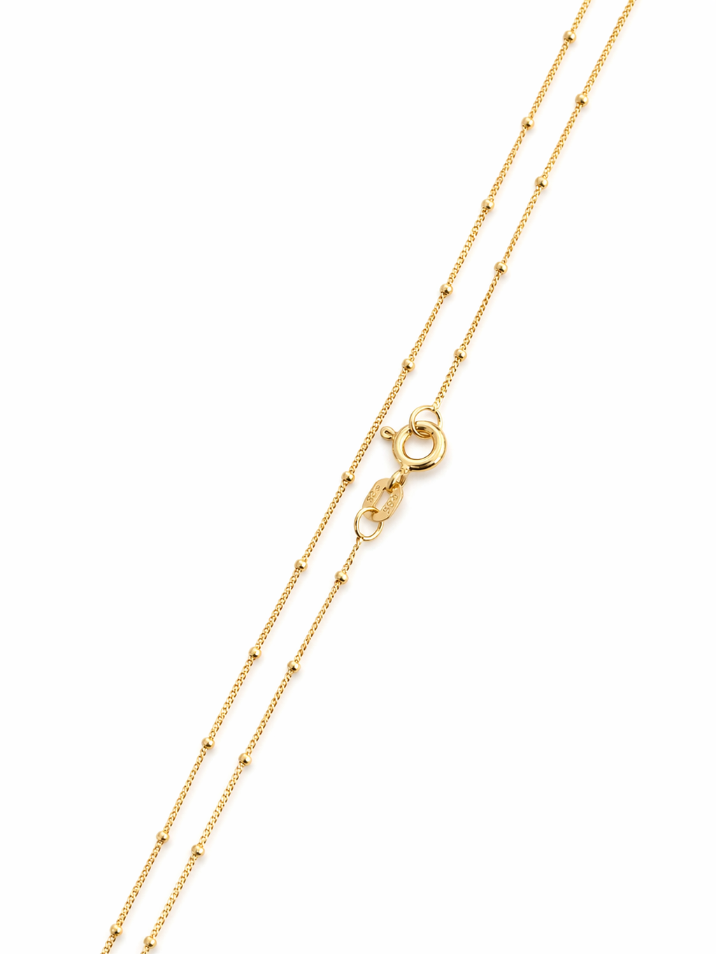 “Beaded Cuban” Chain – 14k Solid Gold