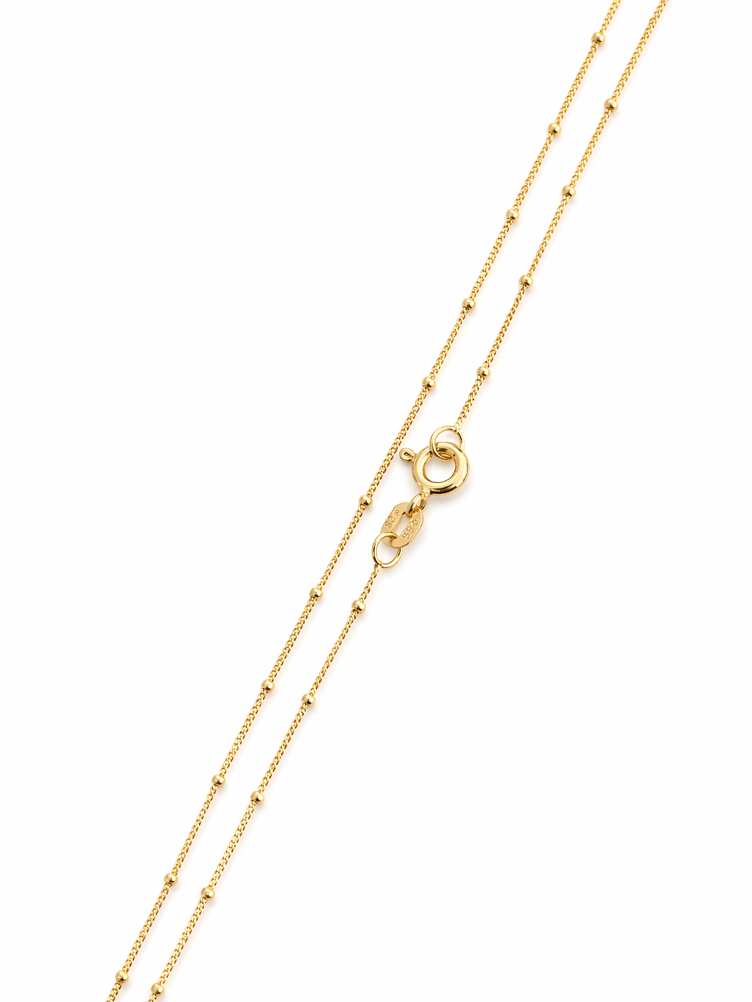 “Beaded Cuban” Chain – 14k Solid Gold