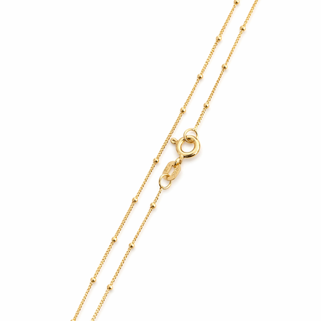 “Beaded Cuban” Chain – 14k Solid Gold
