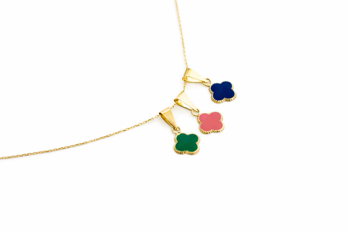 “Lucky Clover” Pendant – 14k Solid Gold