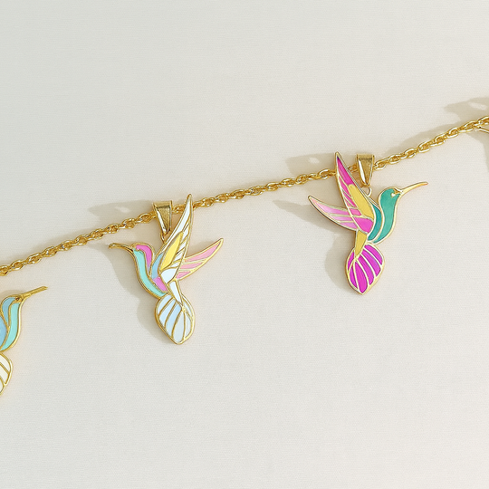 “Humming Bird” Pendant - 14k Gold