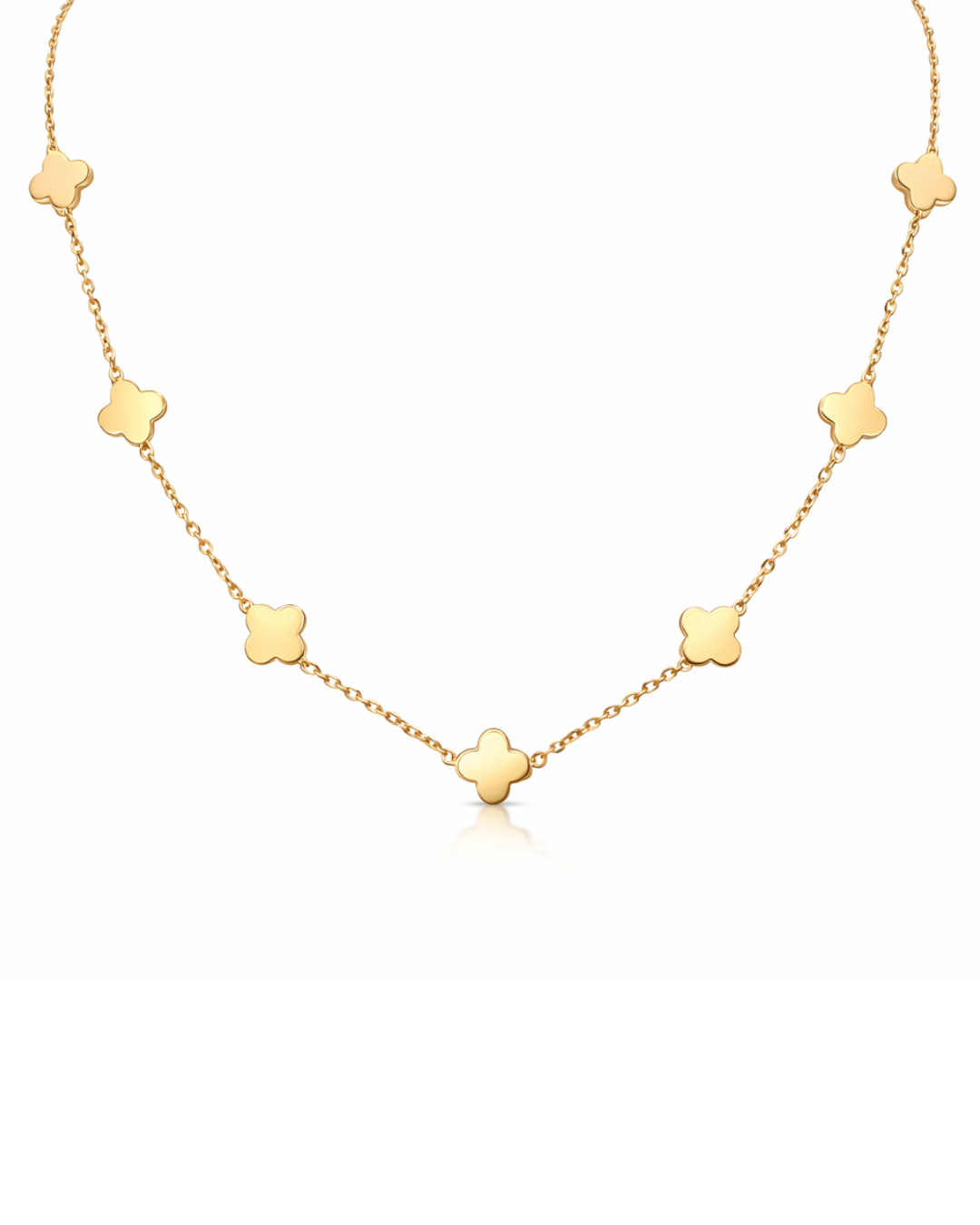 “Everyday Clover” Necklace – 14k Solid Gold