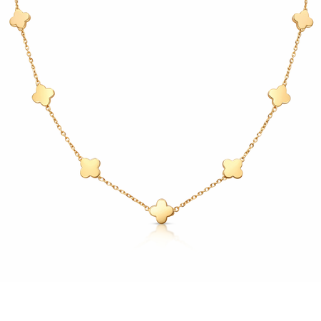 “Everyday Clover” Necklace – 14k Solid Gold