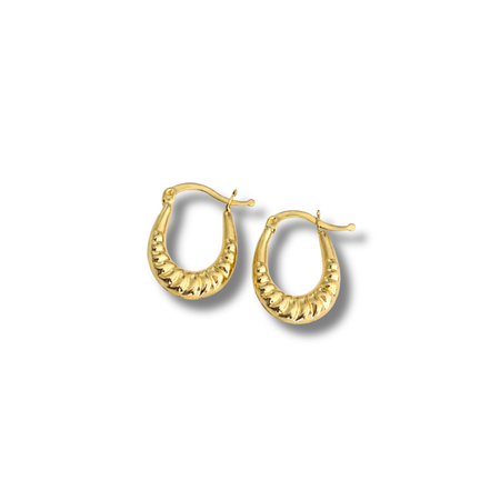 “Everyday Croissant Hoops” – 10k or 14k Solid Gold