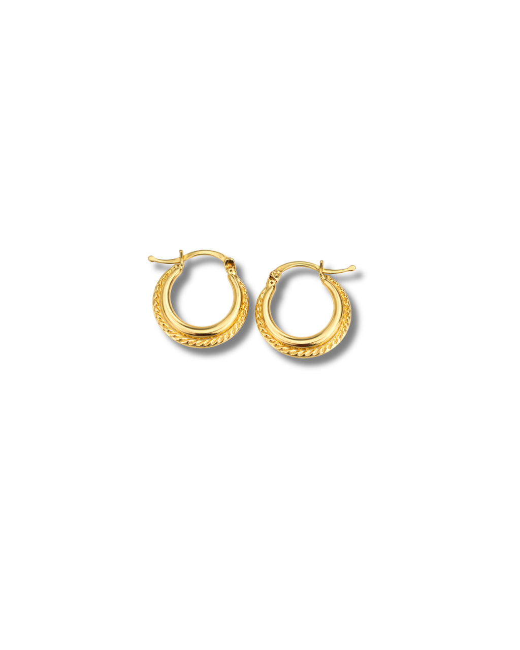 “Tiny Texture Hoops” – 10k or 14k Solid Gold