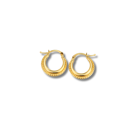 “Tiny Texture Hoops” – 10k or 14k Solid Gold