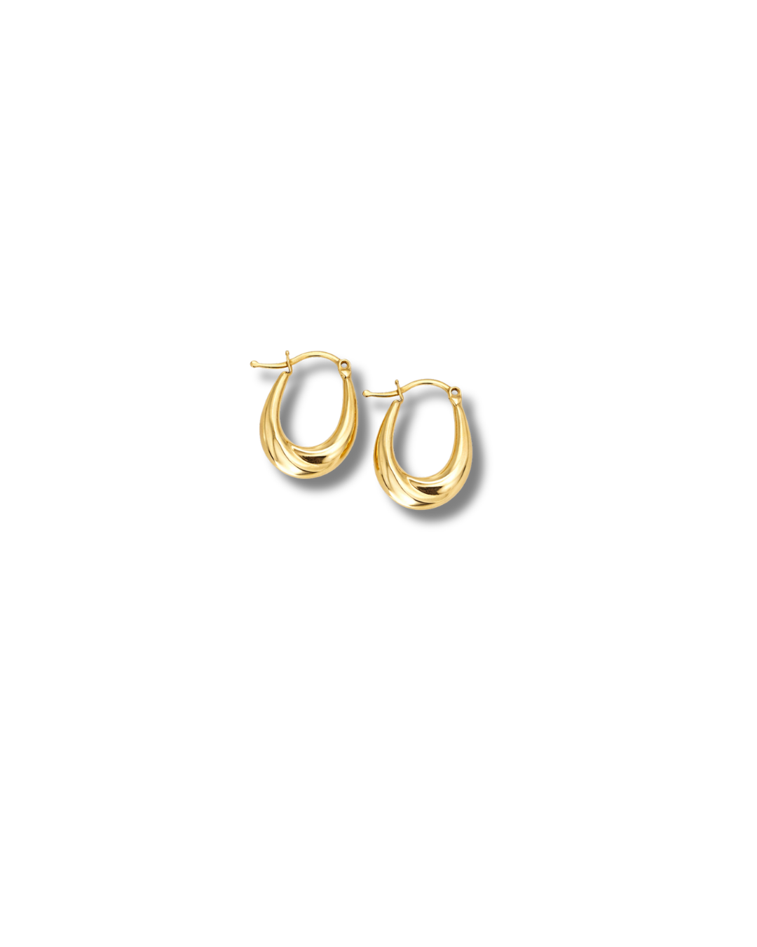 “Twisted Oval Hoops” – 10k or 14k Solid Gold