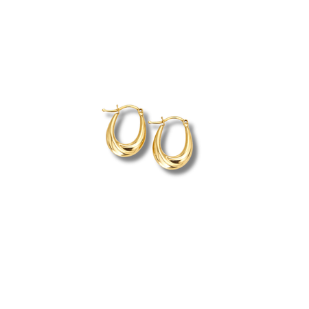 “Twisted Oval Hoops” – 10k or 14k Solid Gold