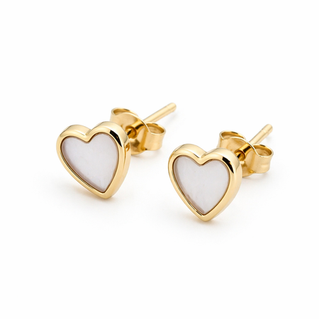 “Pearl Heart” Earrings – 14k Solid Gold