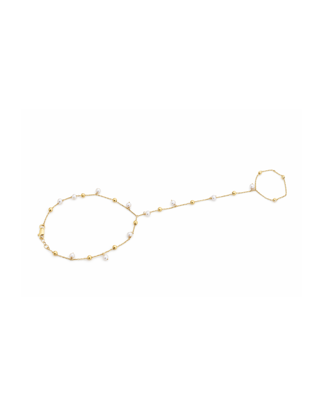 “Classic Pearl Hand Chain” – 14k Solid Gold