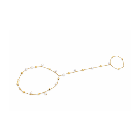 “Classic Pearl Hand Chain” – 14k Solid Gold