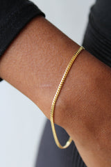 “Minimal Cuban” Bracelet – 14k Solid Gold