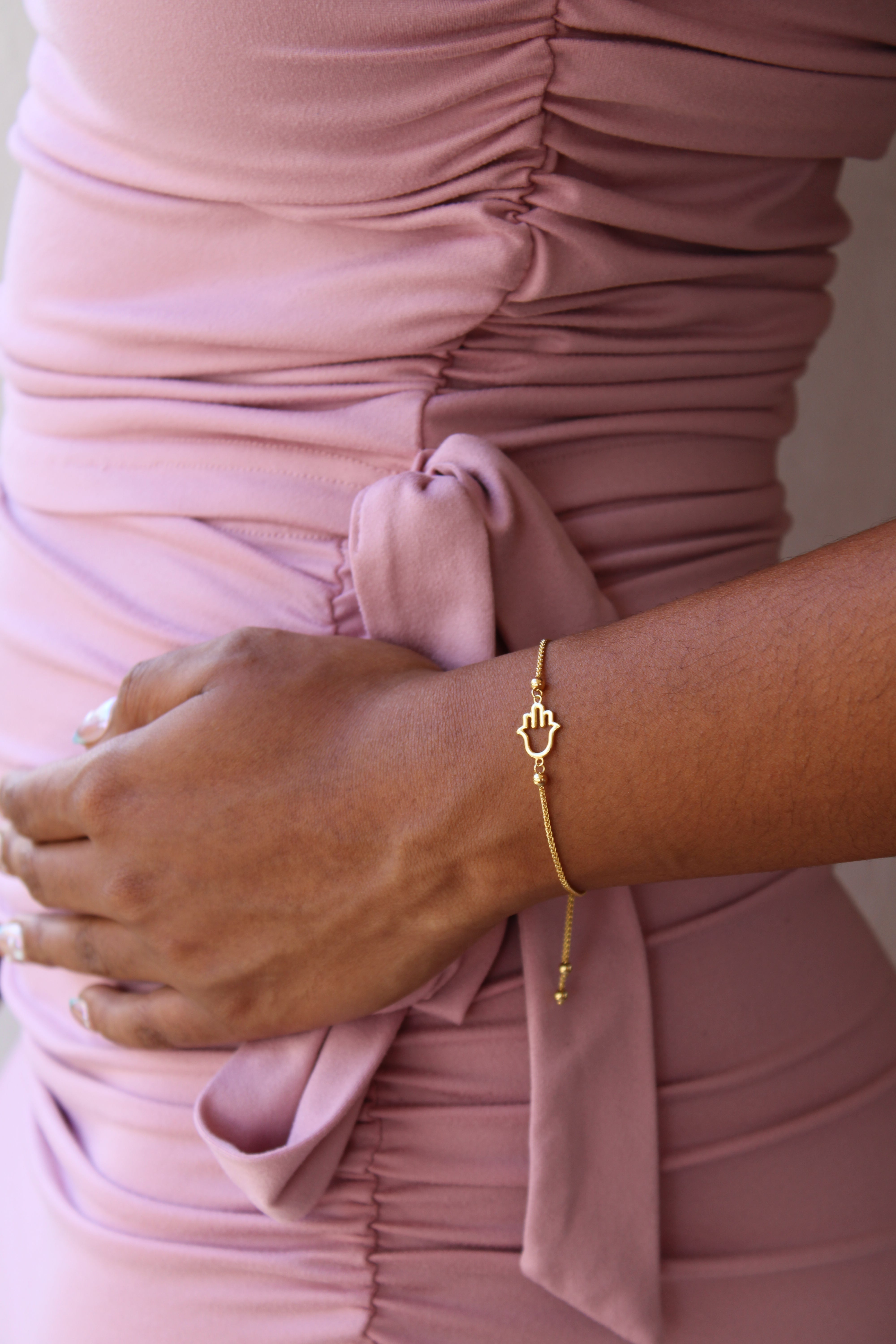 “Lucky Hamsa” Bracelet – 10k Solid Gold