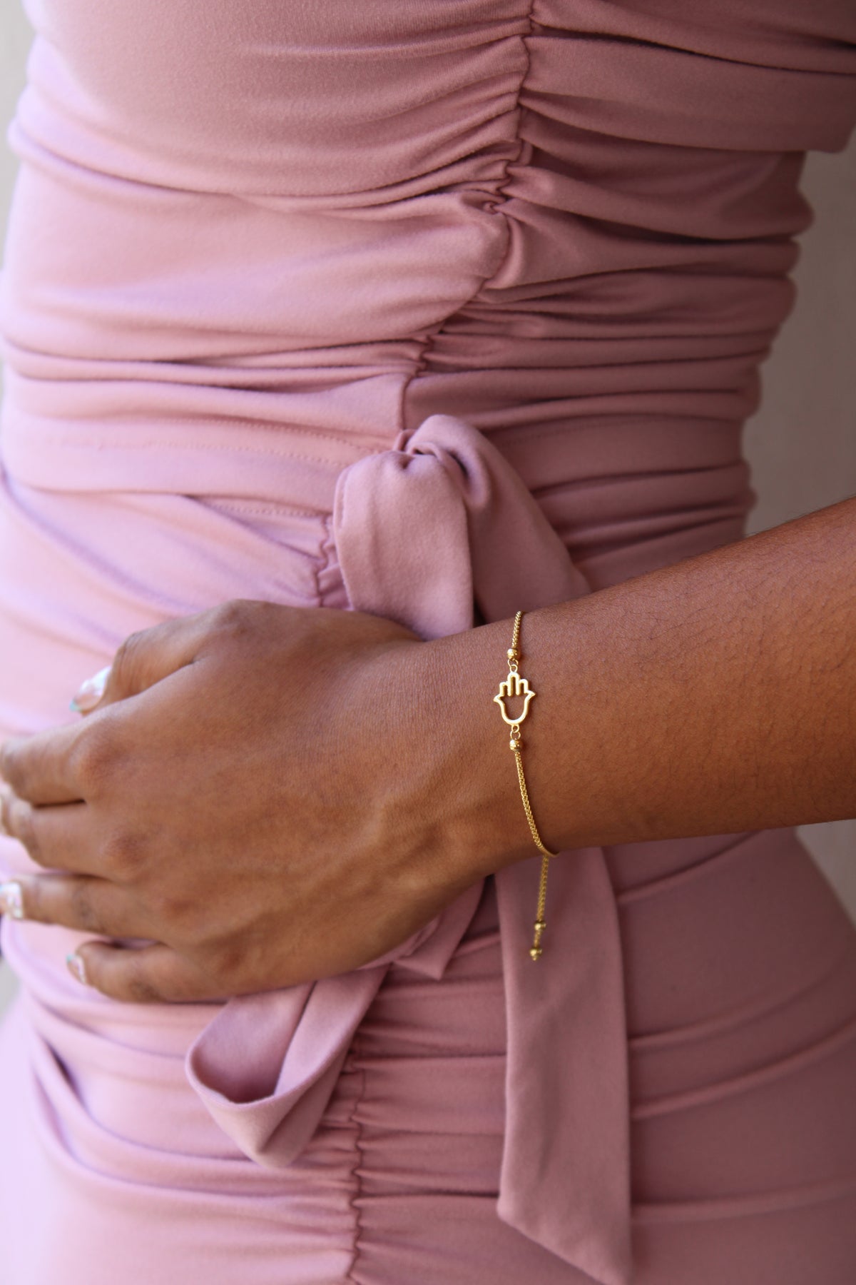 “Lucky Hamsa” Bracelet – 10k Solid Gold