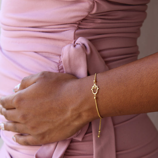 “Lucky Hamsa” Bracelet – 10k Solid Gold
