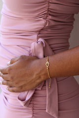 “Lucky Hamsa” Bracelet – 10k Solid Gold