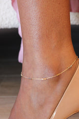 “Delicate Bar” Anklet – 10k Solid Gold