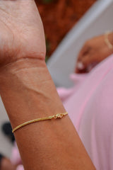 “Minimal Cuban” Bracelet – 14k Solid Gold