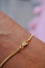 “Minimal Cuban” Bracelet – 14k Solid Gold