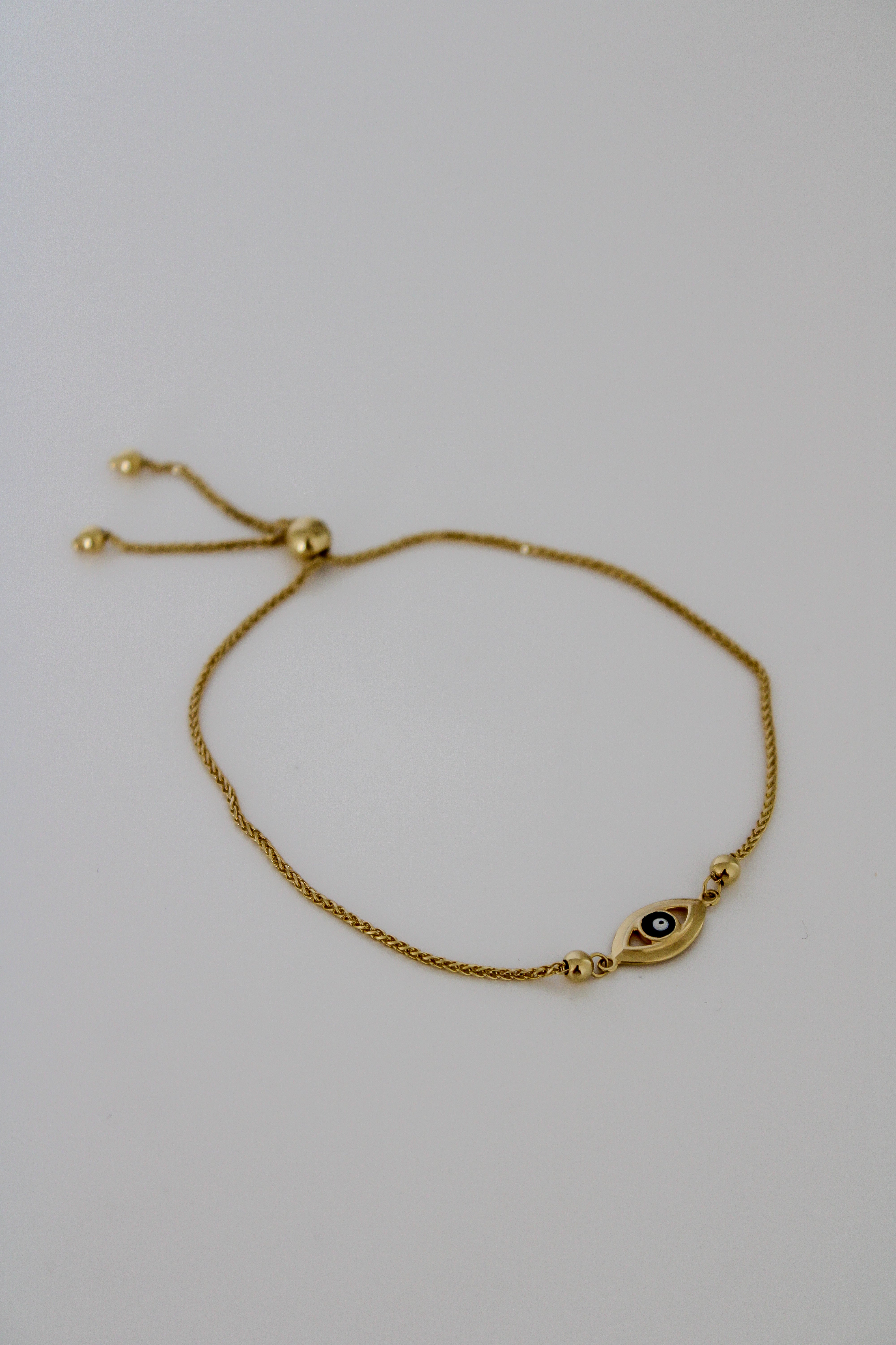 “Golden Evil Eye” Bracelet – 10k Solid Gold