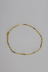 “Two-Tone Cable” Anklet – 10k Solid Gold