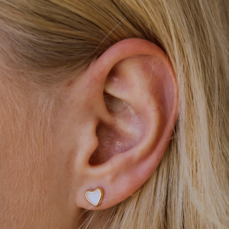 “Pearl Heart” Earrings – 14k Solid Gold