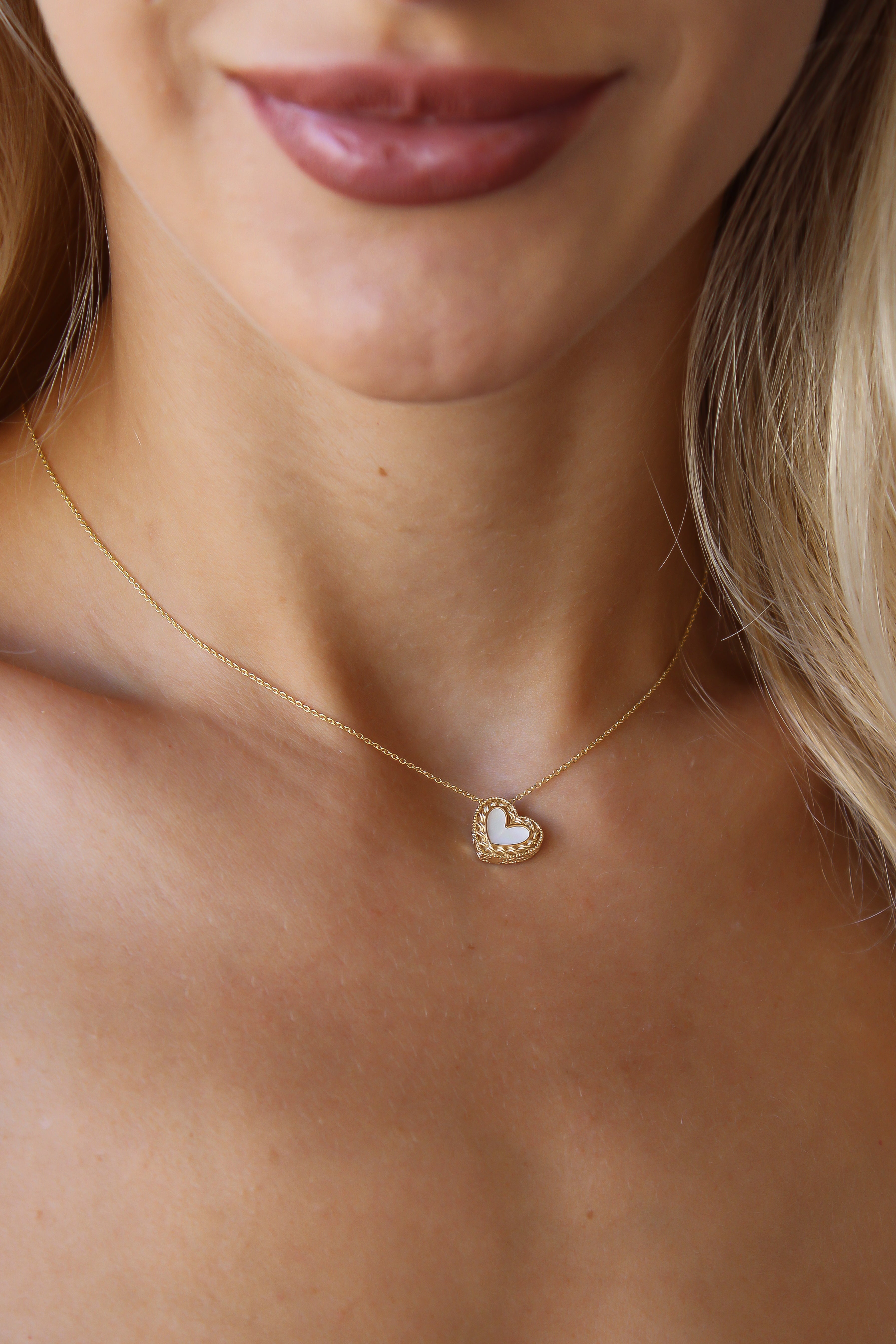“Pearl Heart” Necklace – 14k Solid Gold