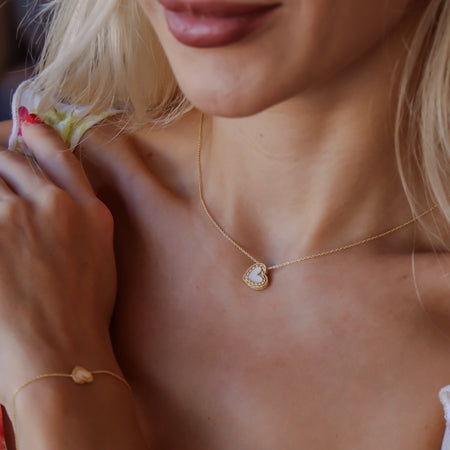 “Pearl Heart” Necklace – 14k Solid Gold