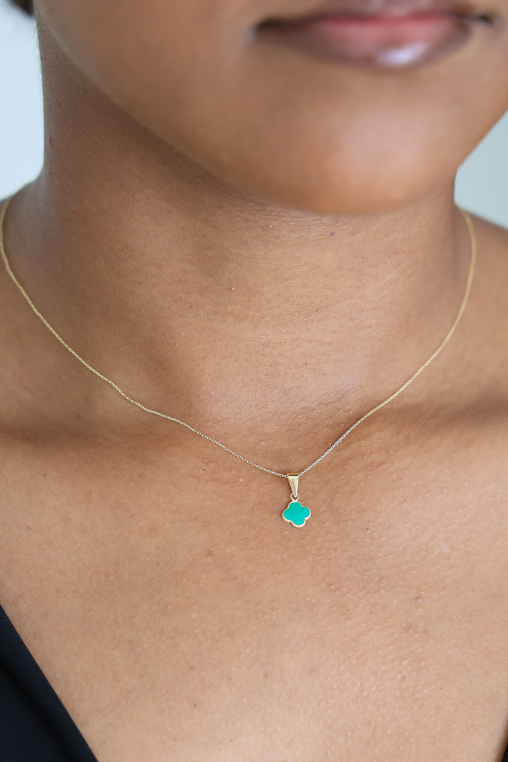 “Lucky Clover” Pendant – 14k Solid Gold