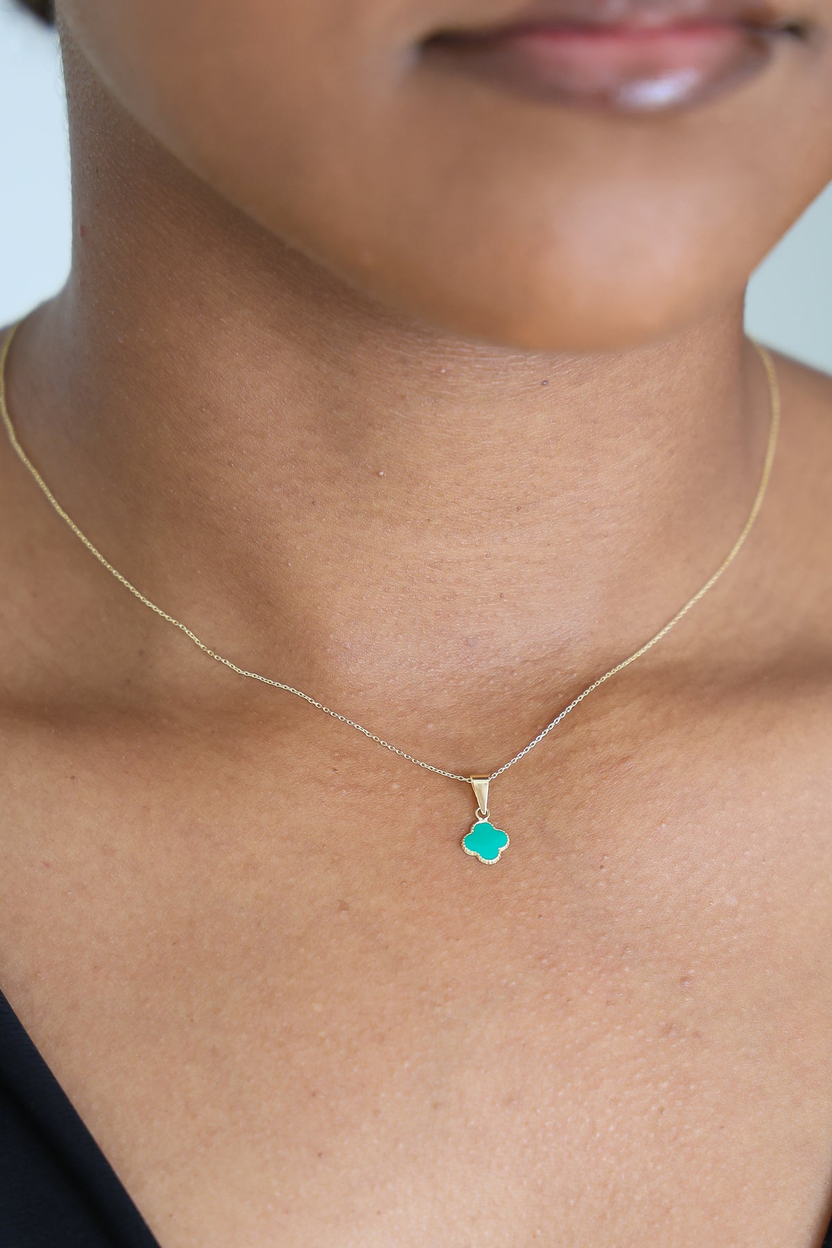 “Lucky Clover” Pendant – 14k Solid Gold