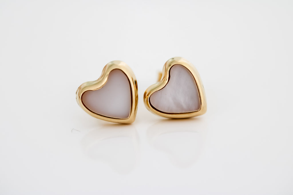 “Pearl Heart” Earrings – 14k Solid Gold