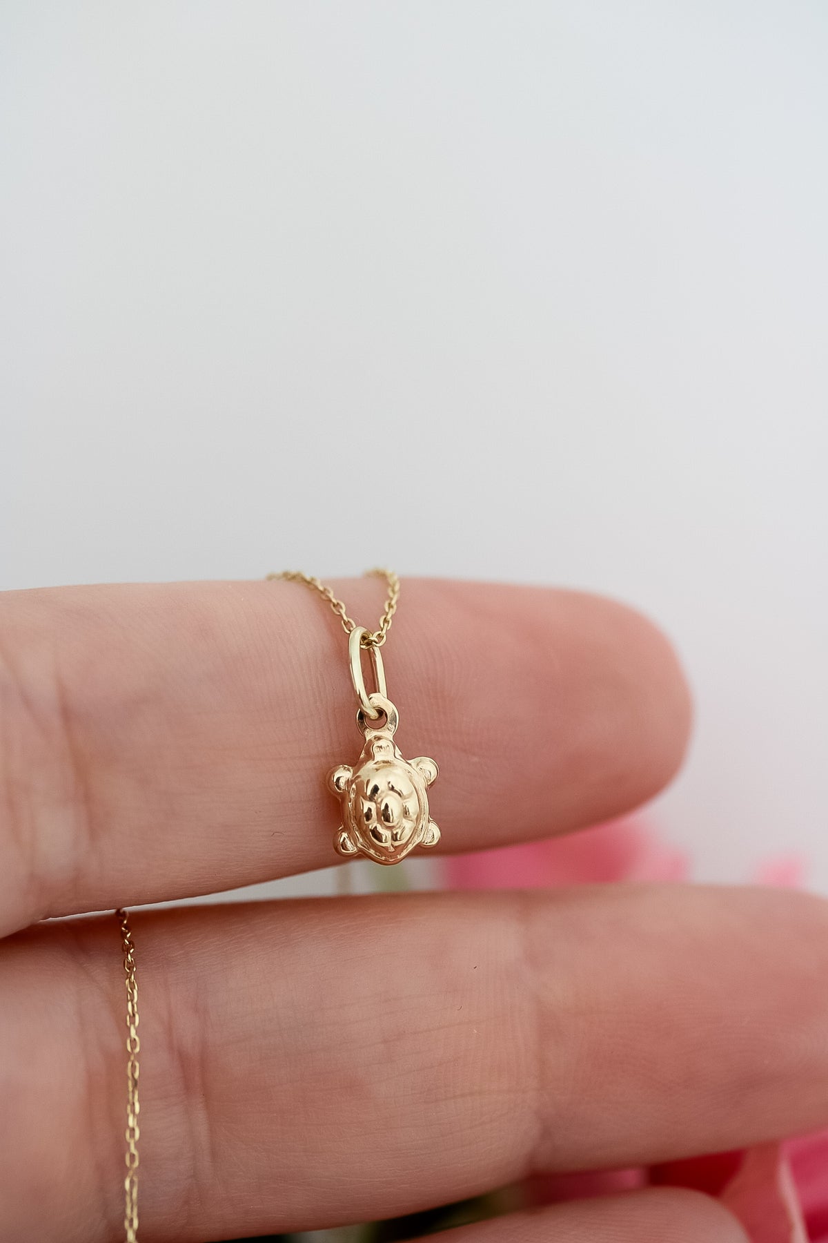 Mini Turtle Pendant-14k Solid gold