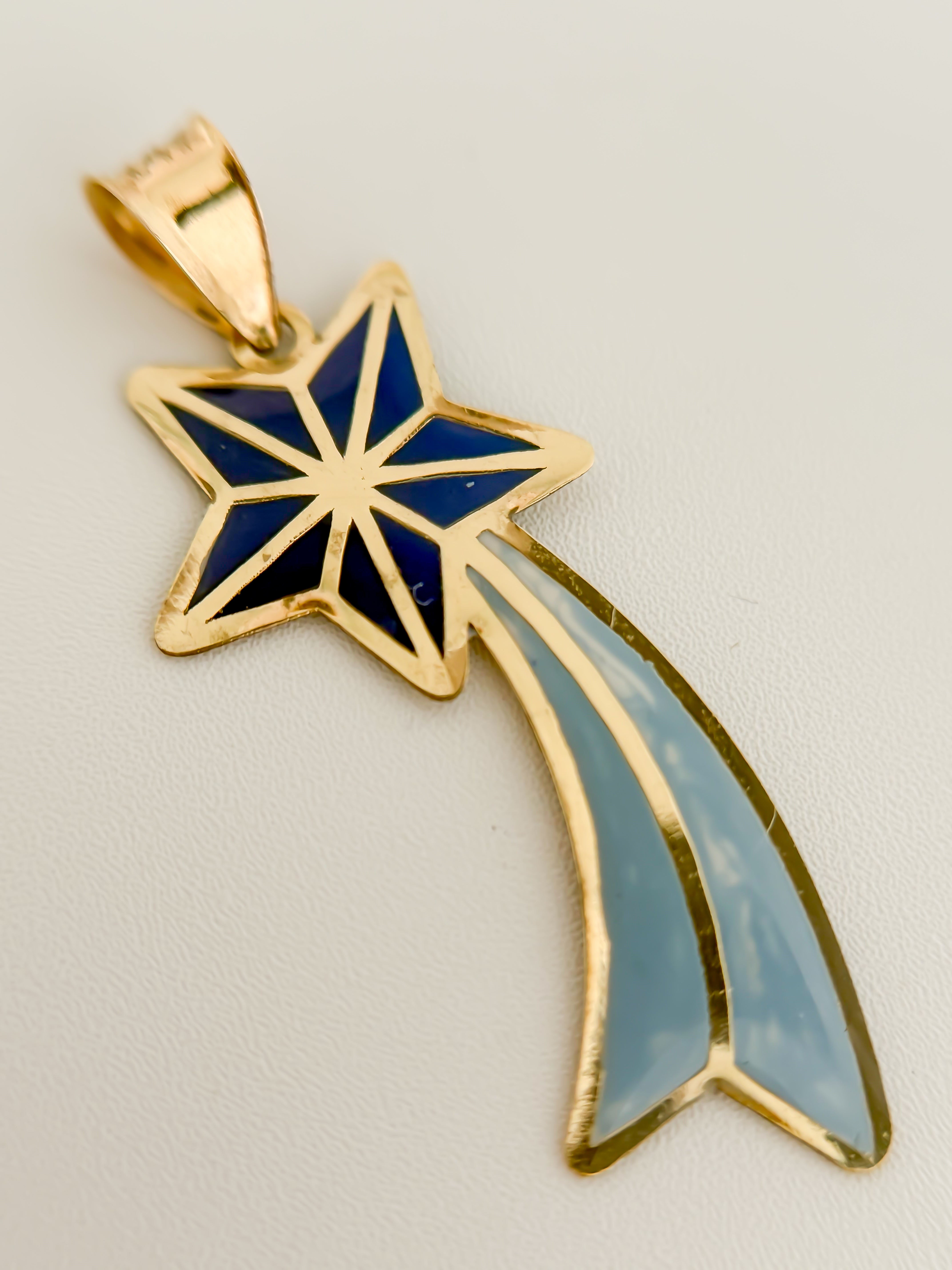 “Shooting Star” Charm – 14k Solid Gold