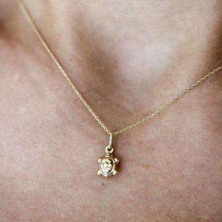Mini Turtle Pendant-14k Solid gold