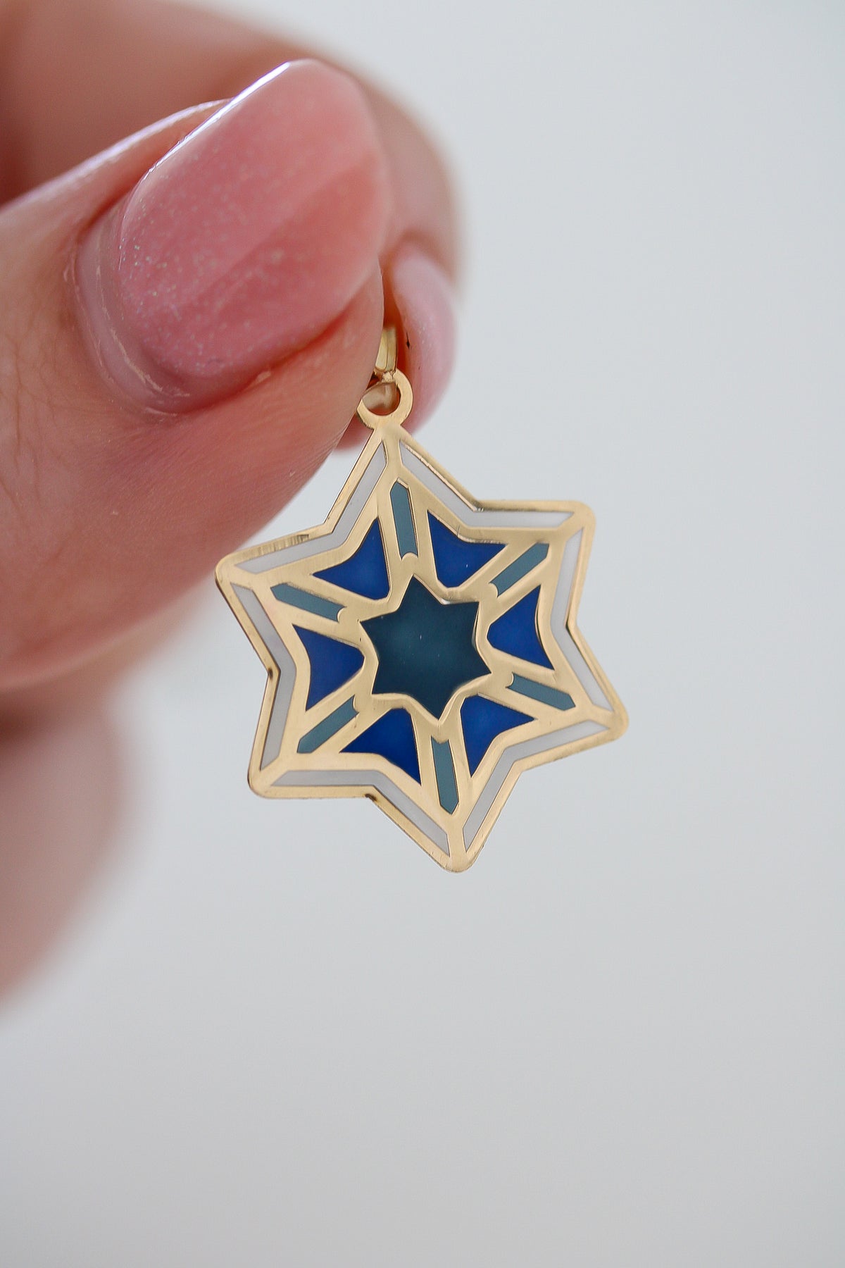 “Blue Faith Star” – 14k Solid Gold