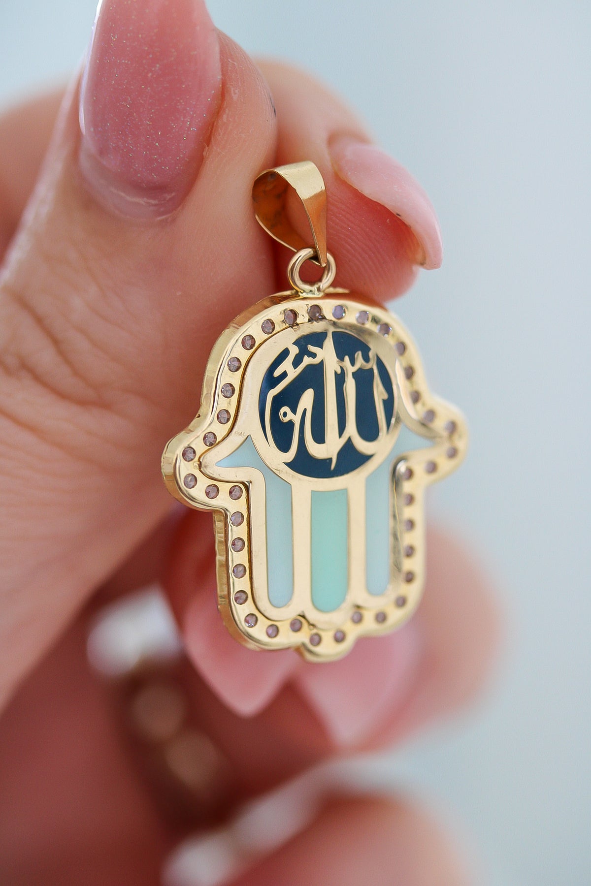 “Hand of Fatima” Pendant – 14k Solid Gold