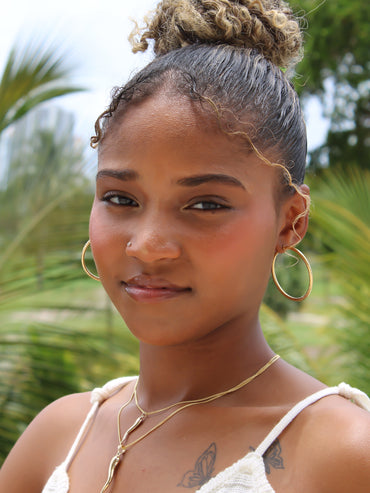 “Textured Gold Hoops” – 10k Gold