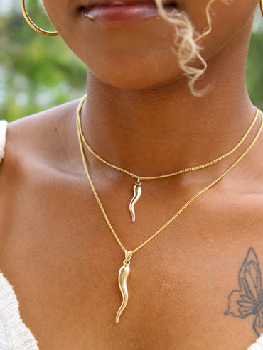 “ Italian Cornicello” Pendant - 14k Or 10K Gold