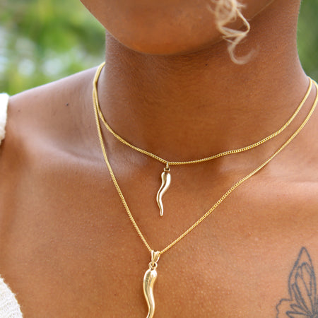 “ Italian Cornicello” Pendant - 14k Gold