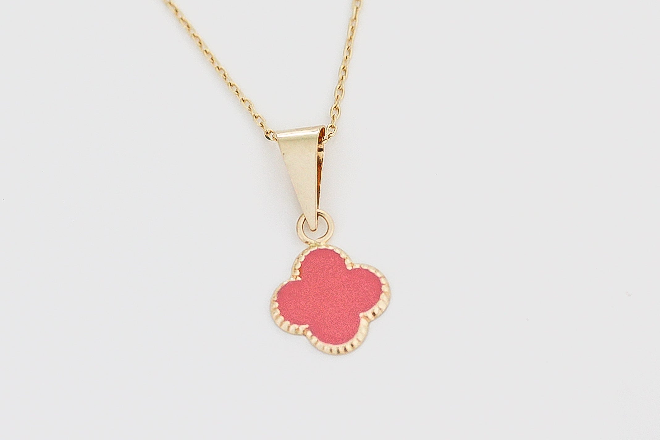 “Lucky Clover” Pendant – 14k Solid Gold