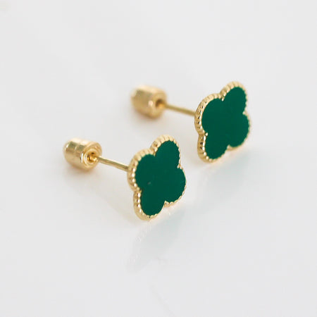 “Lucky Clover” Earrings – 14k Solid Gold