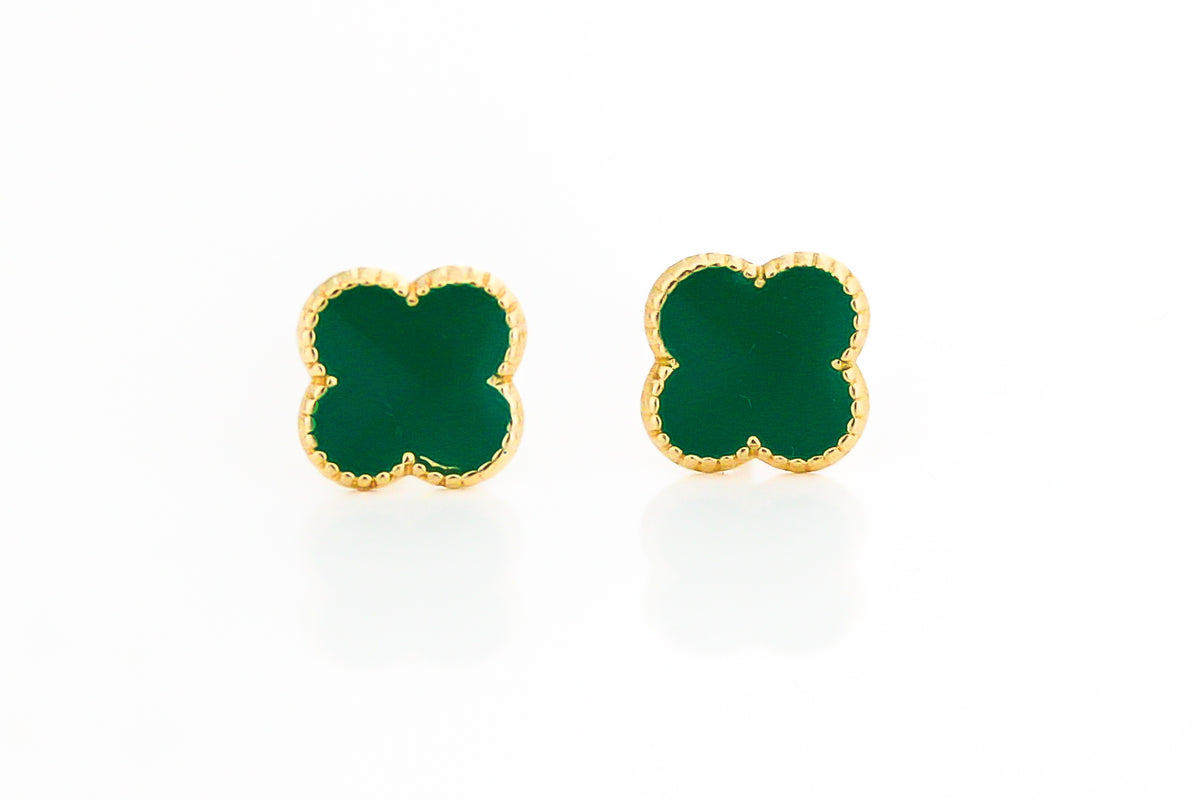 “Lucky Clover” Earrings – 14k Solid Gold