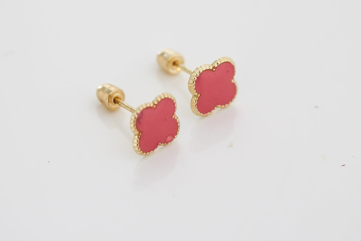 “Lucky Clover” Earrings – 14k Solid Gold