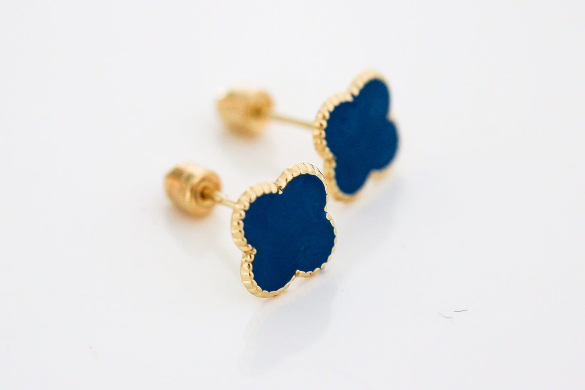 “Lucky Clover” Earrings – 14k Solid Gold