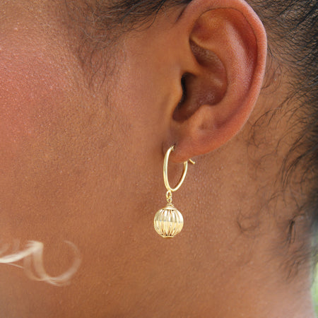 Timeless Dangle Ball Earrings – 10k Gold