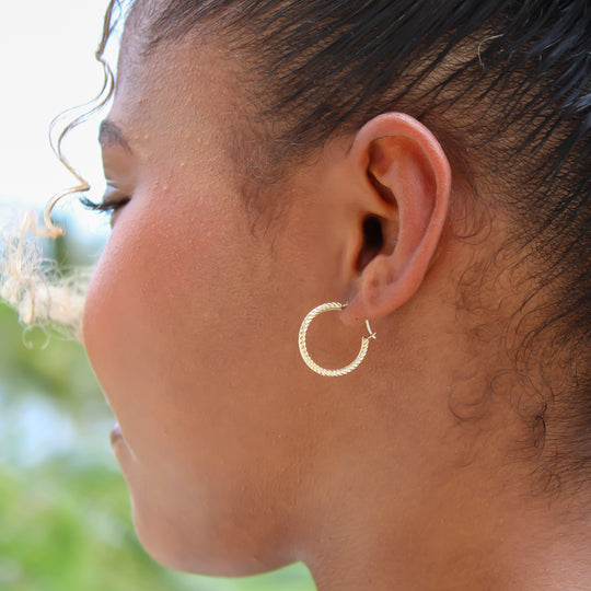 Mini Croissant Hoops – 10k Gold