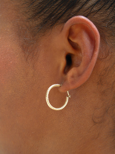 Mini Croissant Hoops – 10k Gold